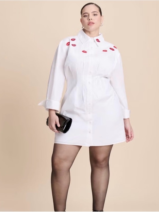 Eloquii Dresses & Skirts - Eloquii Embroidered Mini Shirt Dress